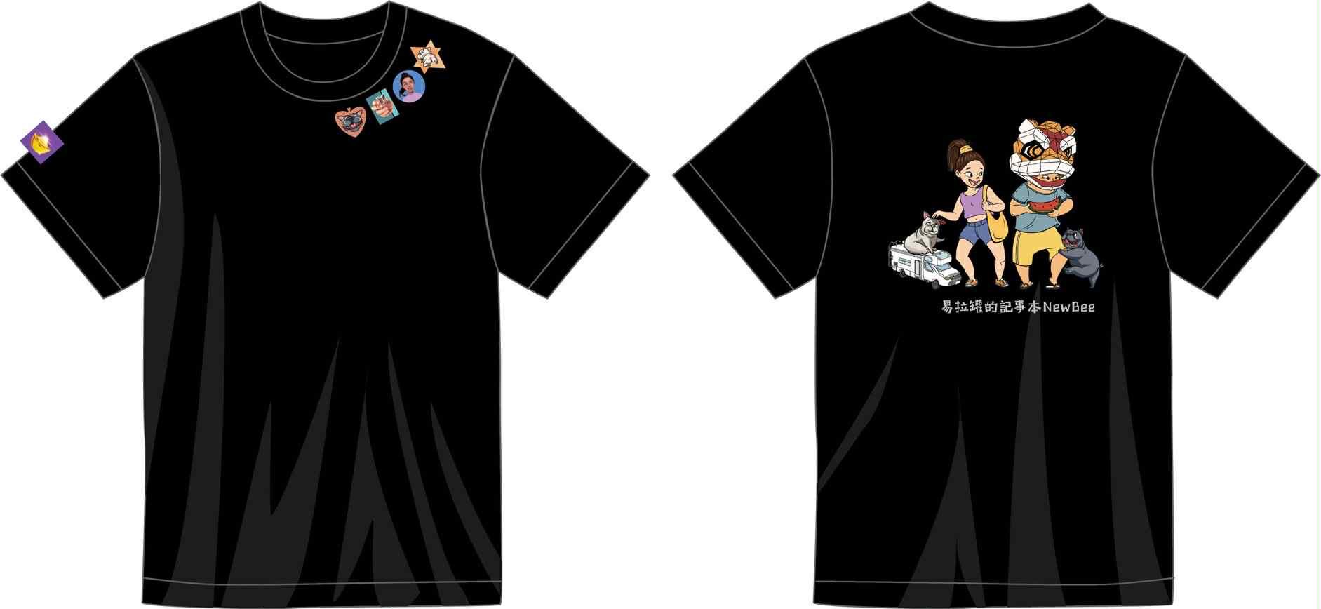 2025夏季限量T-shirt卡通版（黑）-會員logo