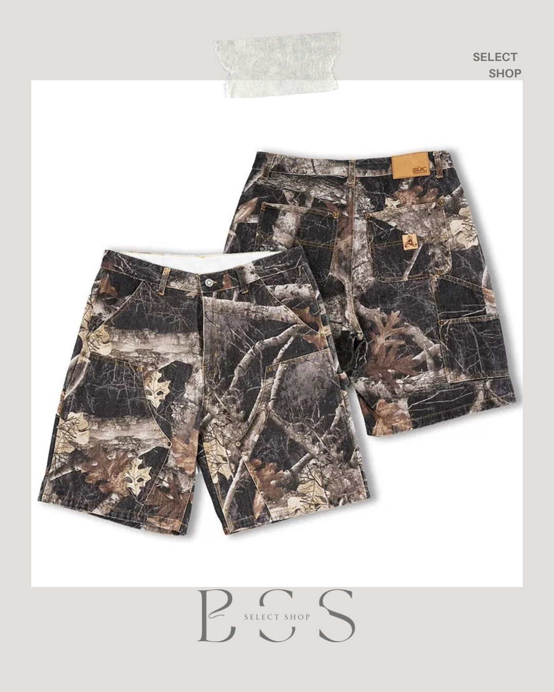 [BSS] 預購 樹枝枯木水洗做舊寬鬆直筒短褲 Faded Realtree cargo pants