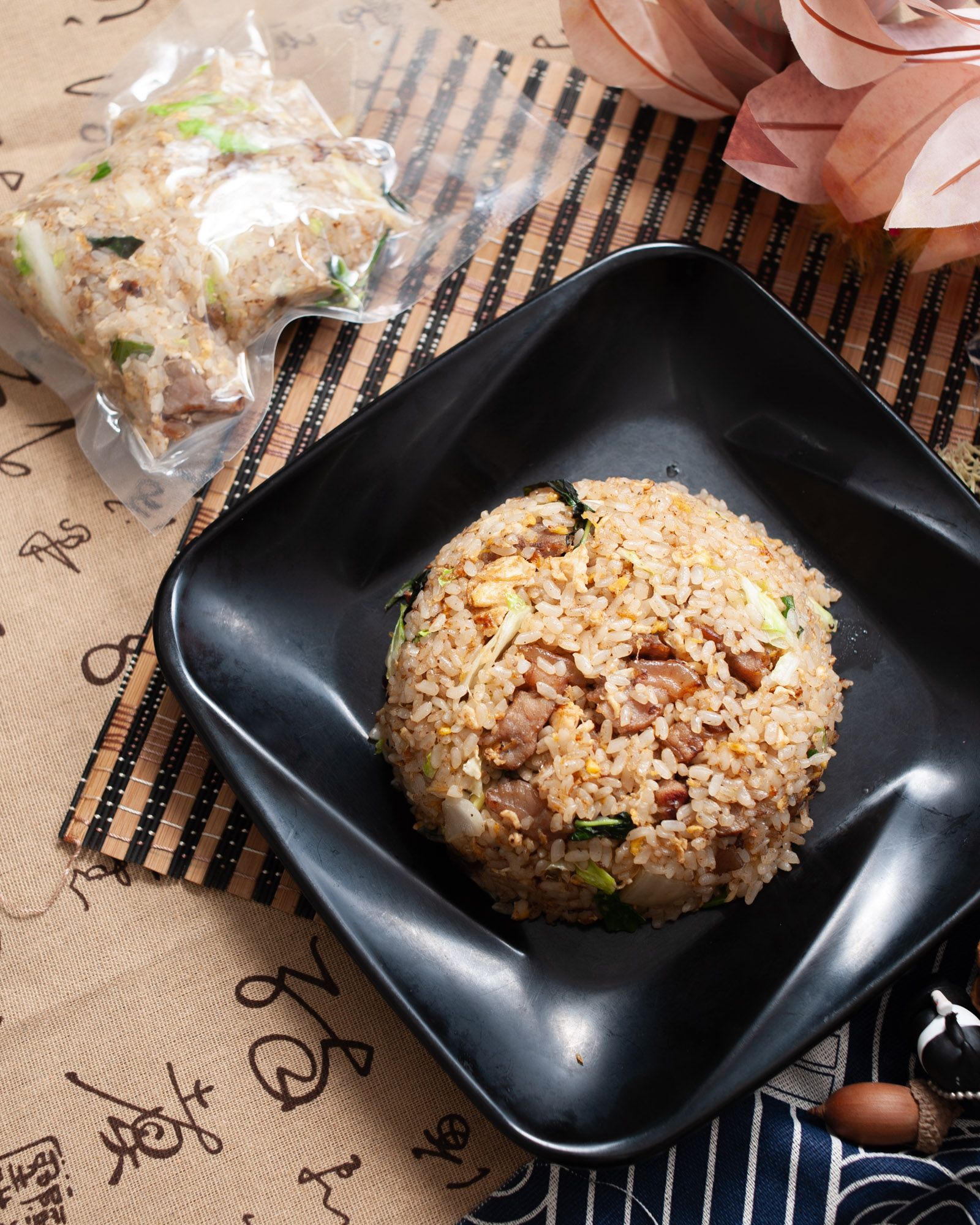 九層塔鹹豬肉花椰菜米炒飯（70%花椰菜米）