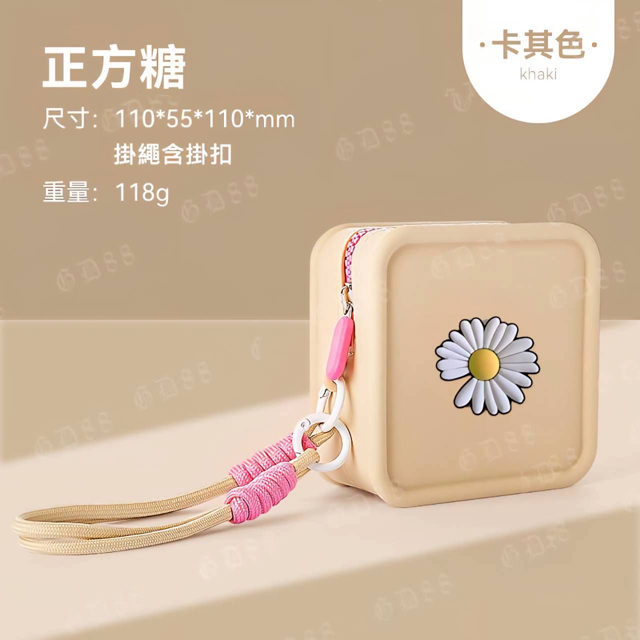 ZO＆FRIENDS正方糖矽膠耳機充電線拉鍊包