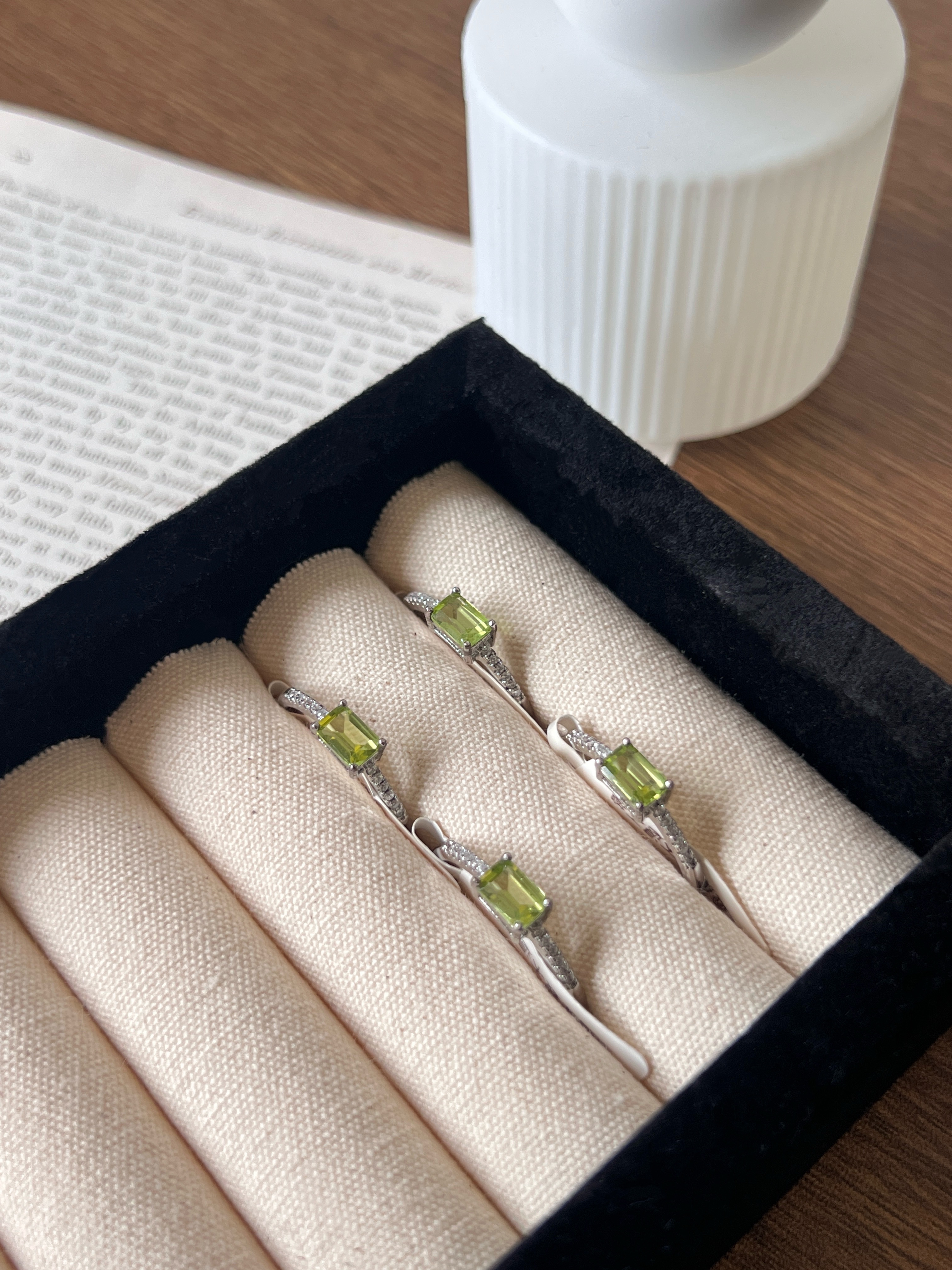 ℙ𝕦𝕗𝕗𝕤｜橄欖石戒指｜可調式戒圍