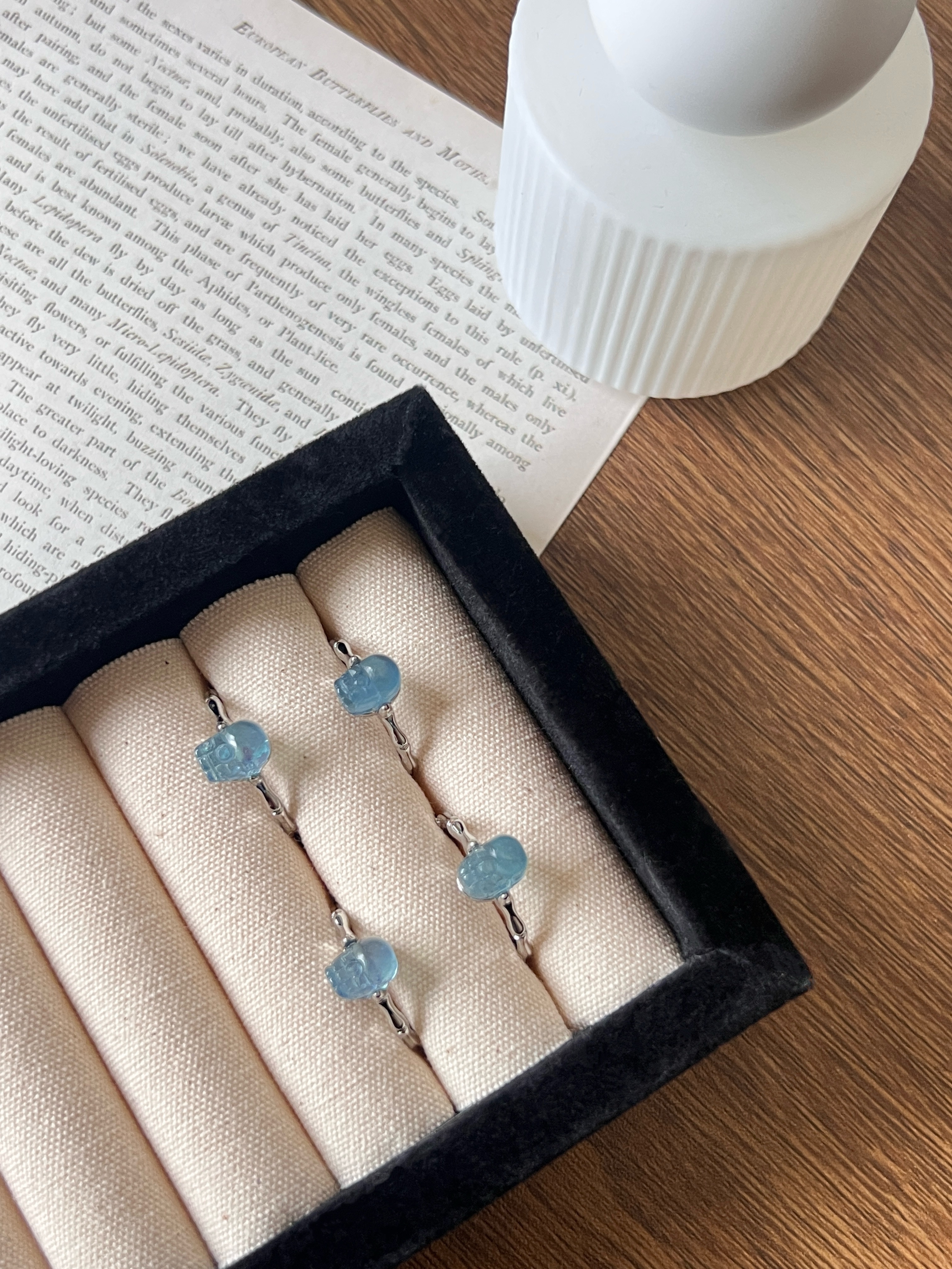 ℙ𝕦𝕗𝕗𝕤｜海藍寶貔貅戒指｜可調式戒圍