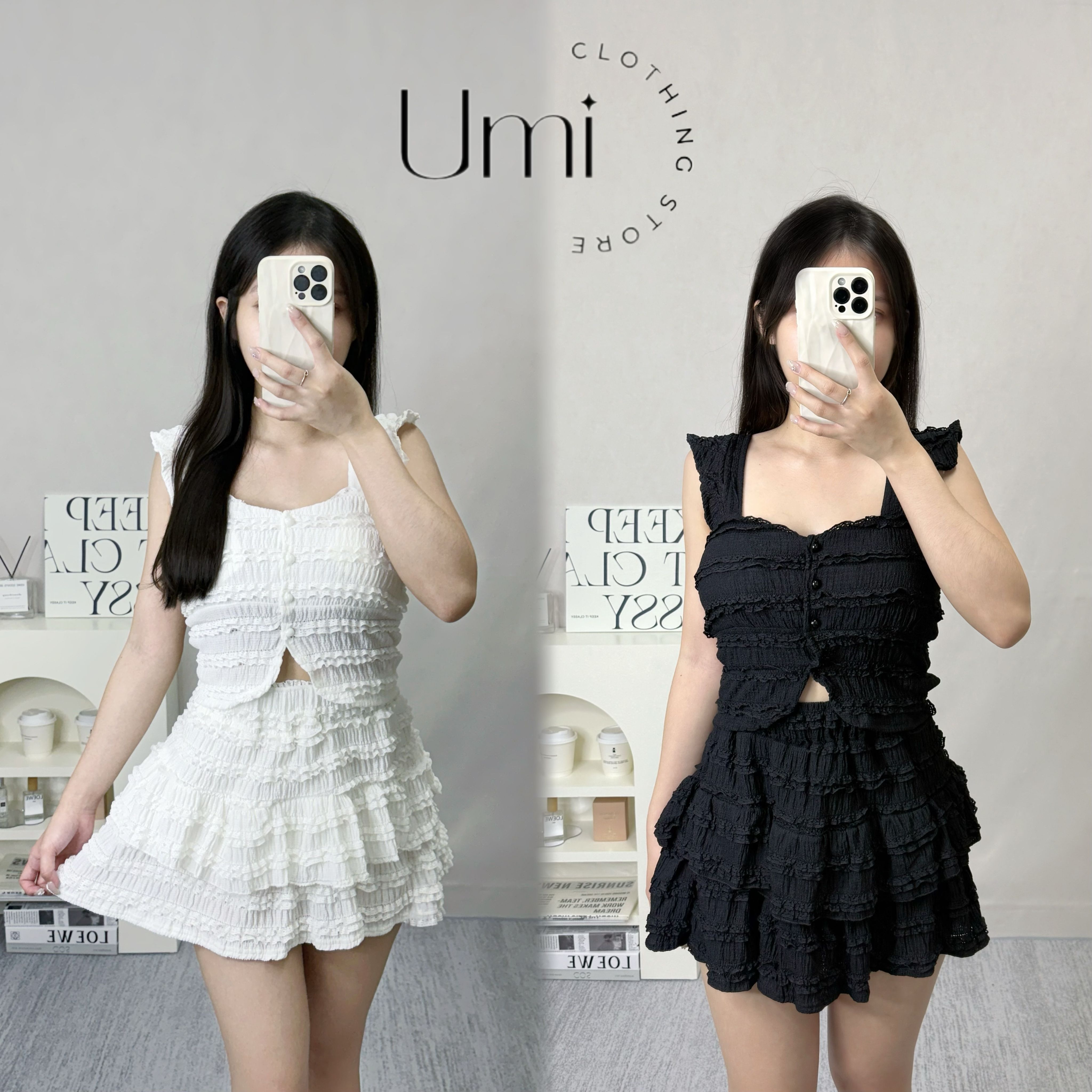 現貨出清！C012【甜美蕾絲蛋糕裙套裝】