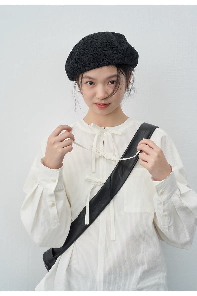 ꕤ⋆.˚  復古氣質立領系帶襯衫