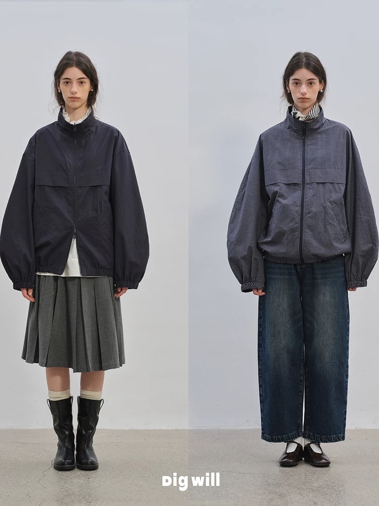 New ꕤ⋆.˚ 兩面穿立領拼接外套 2色