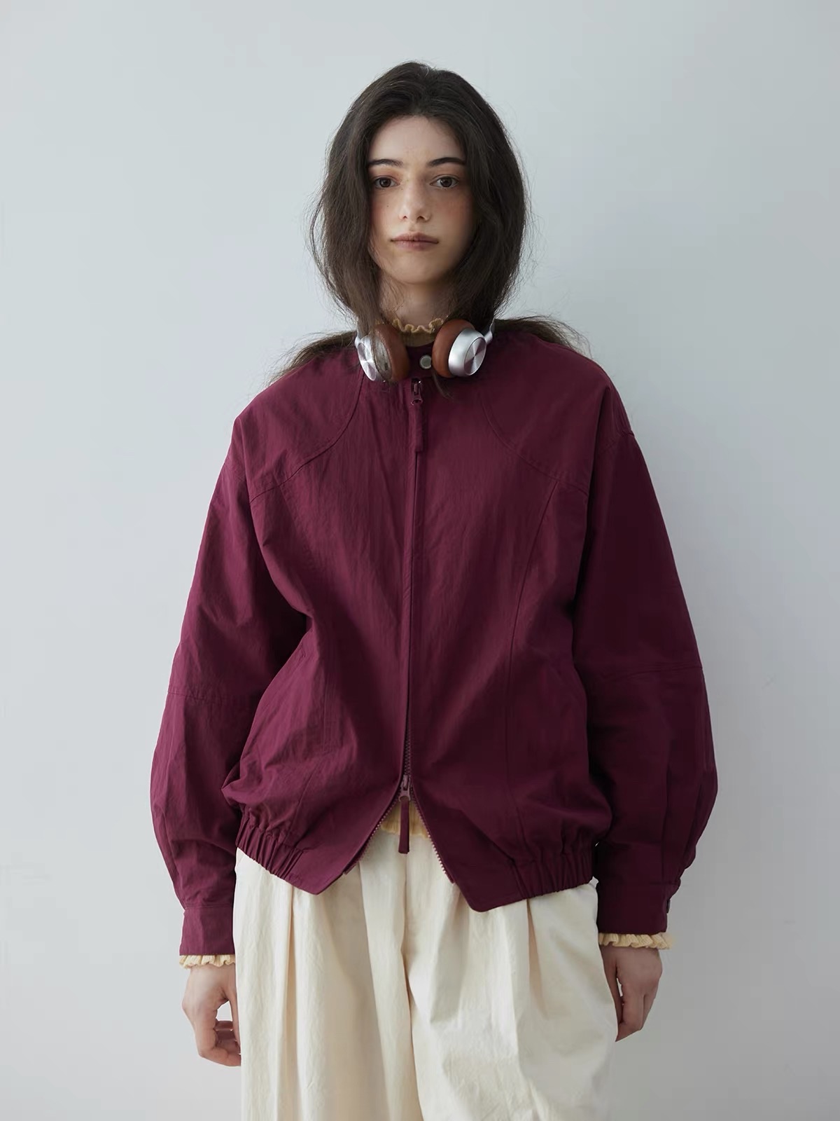 New ꕤ⋆.˚ 消光全錦拉鍊夾克 2色