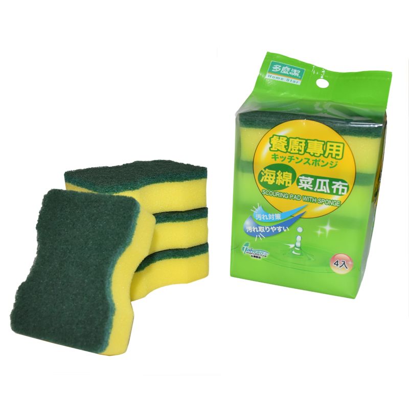 【多麼潔】海綿菜瓜布4入超值包 台灣製