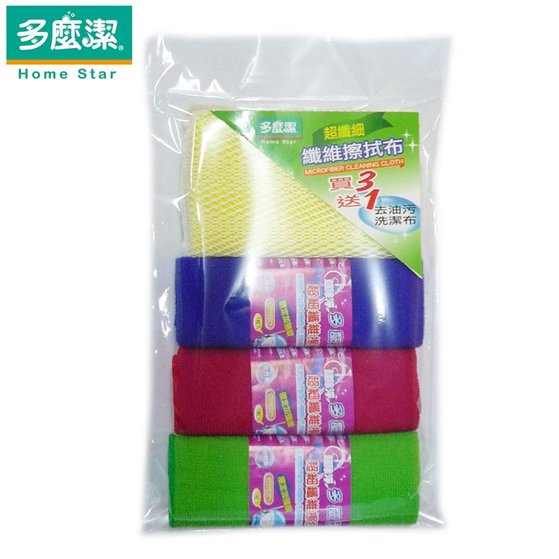 【多麼潔】抹布送網布海綿組3+1