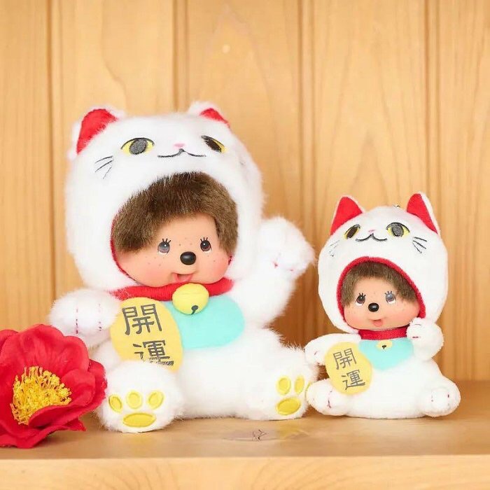 現貨 日本🇯🇵 夢奇奇Monchhichi 招財貓 玩偶 吊飾