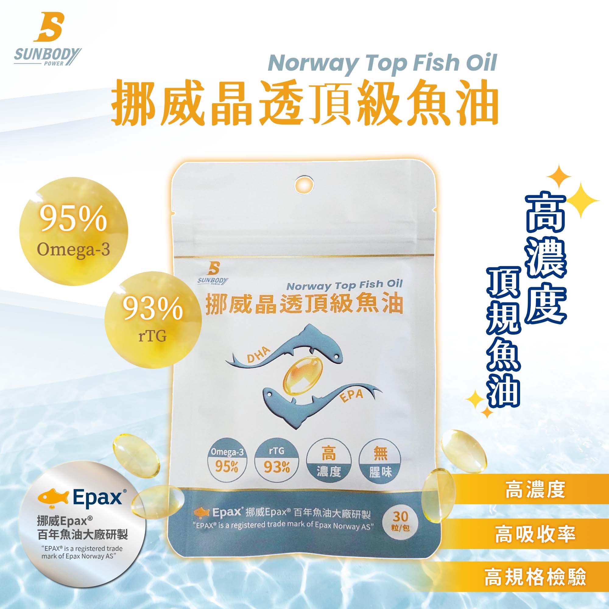 SUNBODY挪威晶透 頂級魚油