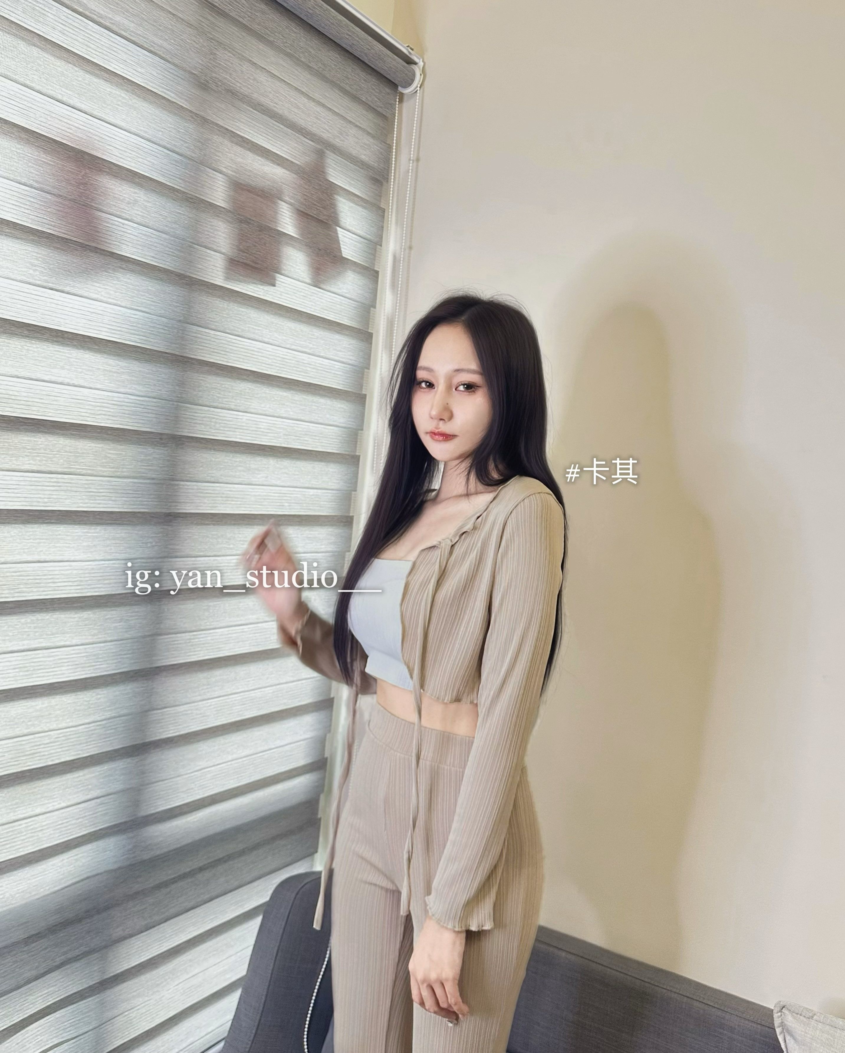 長腿套裝·木耳邊喇叭褲 三件套（外套+平口+喇叭褲）