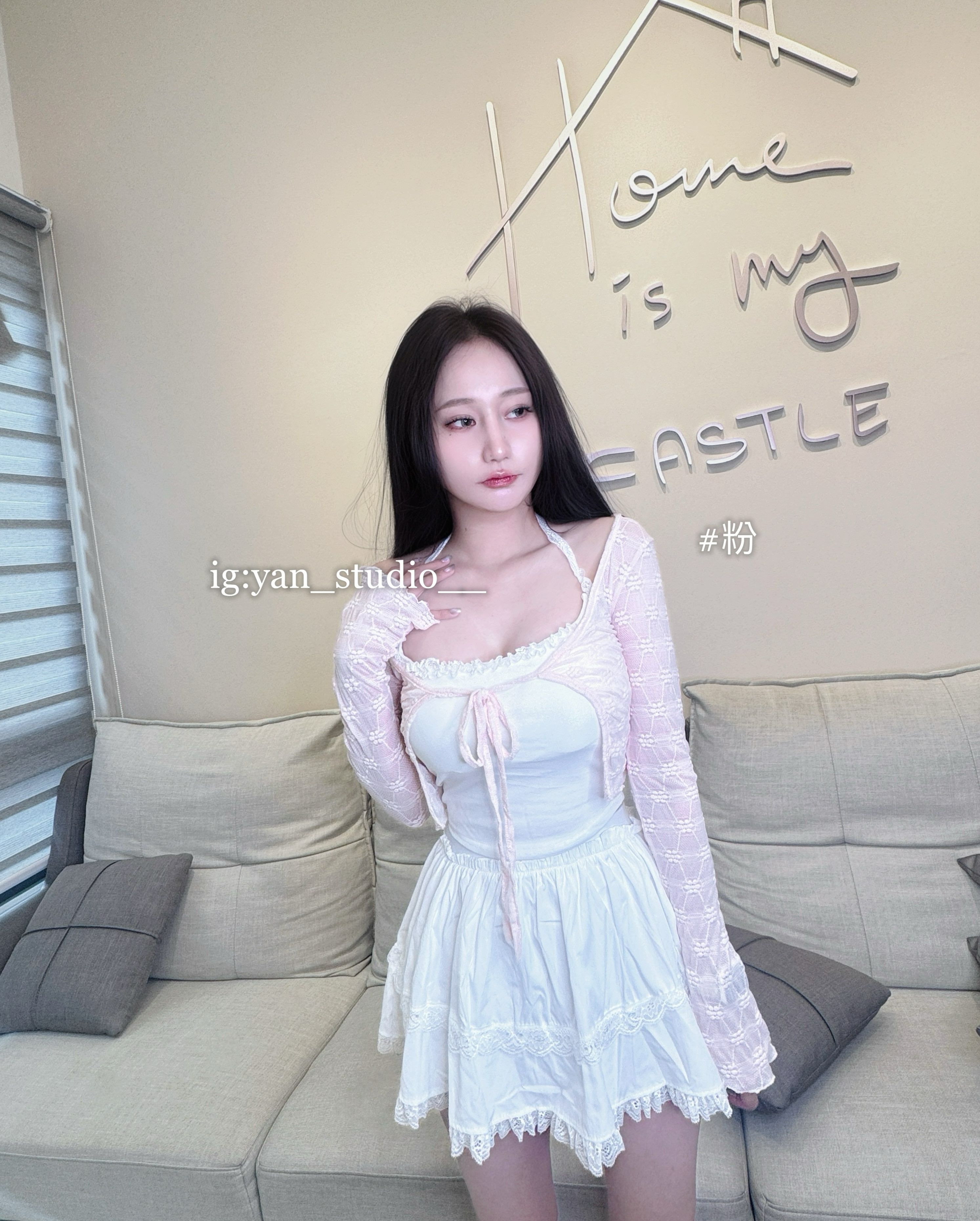 自訂款-甜甜芭蕾風．蕾絲綁帶罩衫+蛋糕裙 三件套