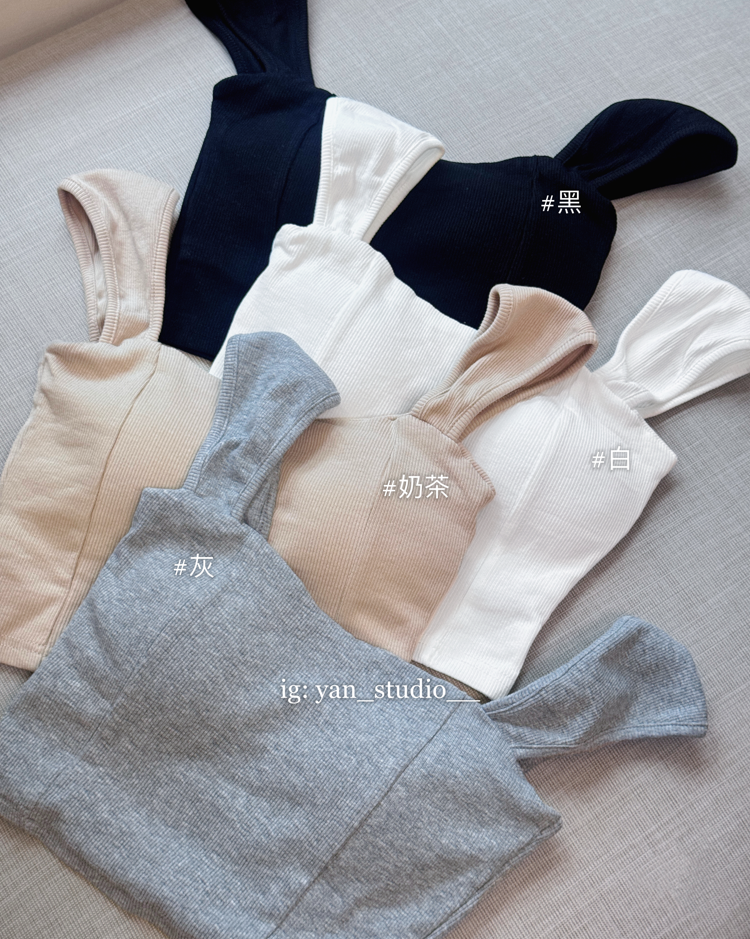 百搭單品·自帶罩杯 抗條粗肩短版背心