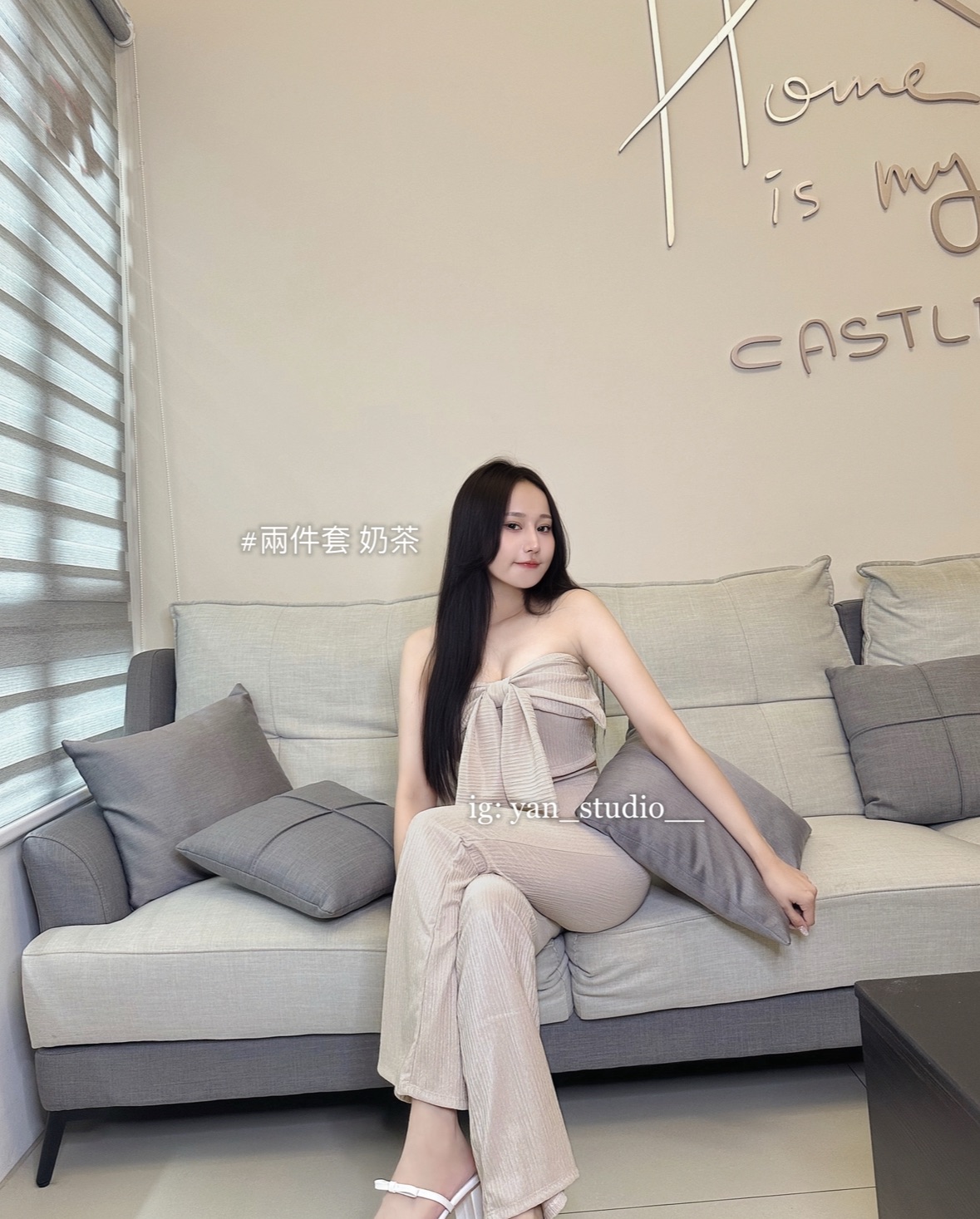 泰美辣🔥大蝴蝶結平口+高腰喇叭褲 泰國兩件套