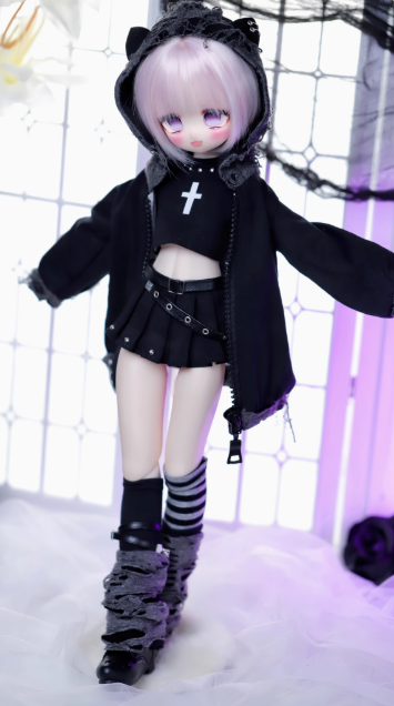 bjd4分熊妹兔豆豆娃衣套装 黑猫来袭