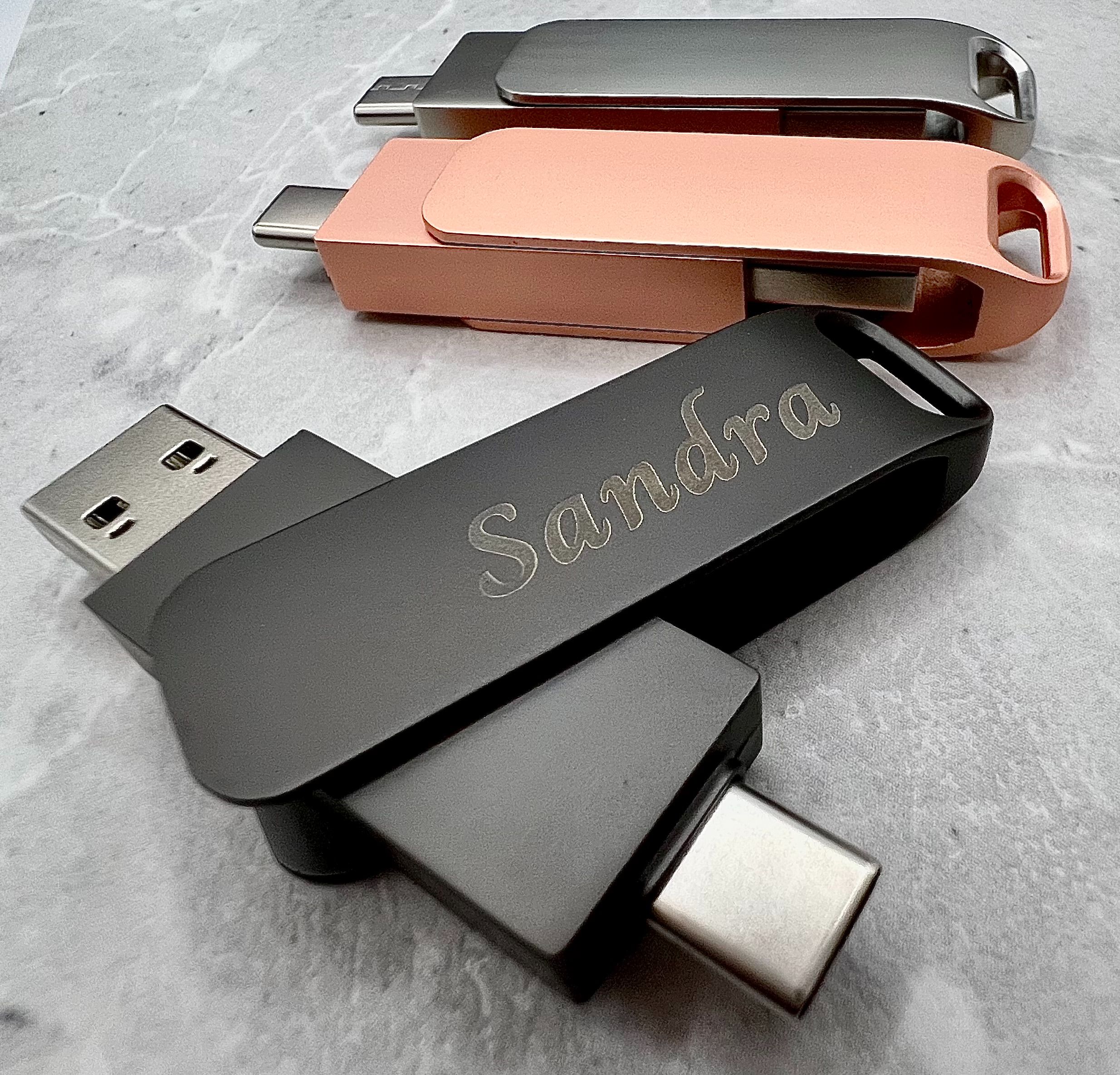 【客製化免費】雙接頭USB 隨身碟｜金屬