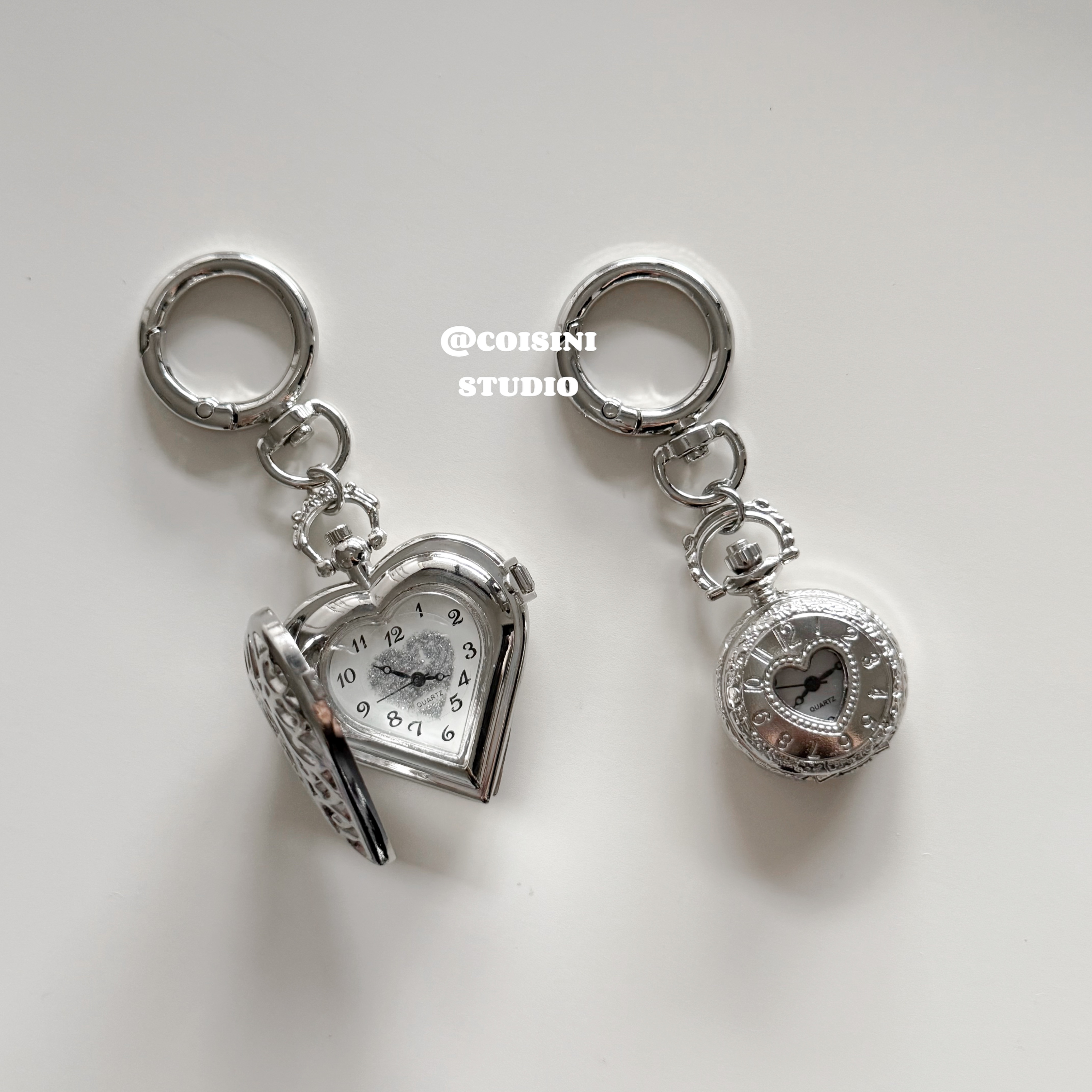 TickTick! 復古愛心懷錶掛件 配飾 小眾 包包掛飾 鑰匙扣（錶可看時間！）