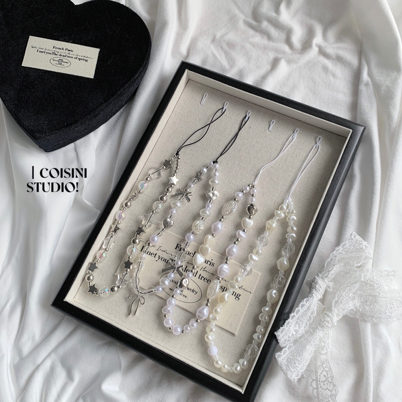 ins白蝶絲語🤍手機掛繩 CCD掛鏈 純白 多款 串珠掛繩 氣質 蝴蝶結掛件吊墜