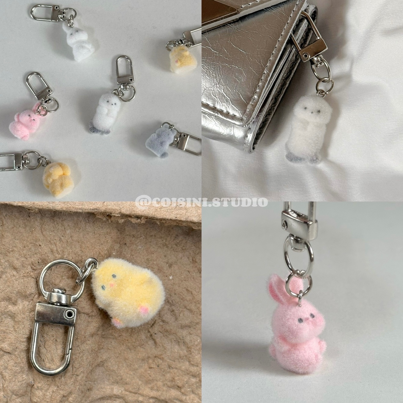 ins可愛植絨小動物吊飾🐰 掛飾 小兔 AirPods 鑰匙扣 掛件 吊飾