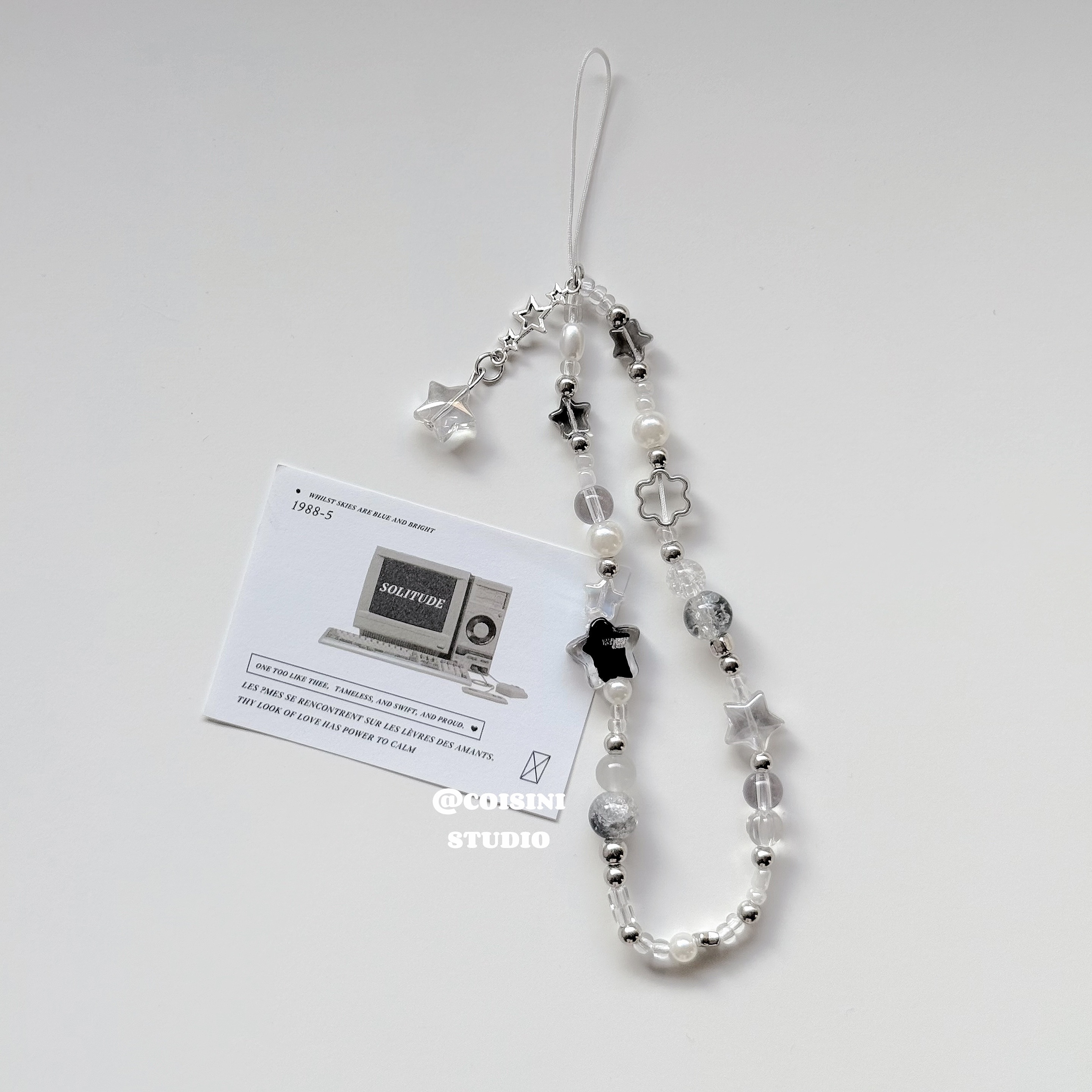 ins銀黑星星碎片手機掛繩🩶CCD 相機 手機掛鏈