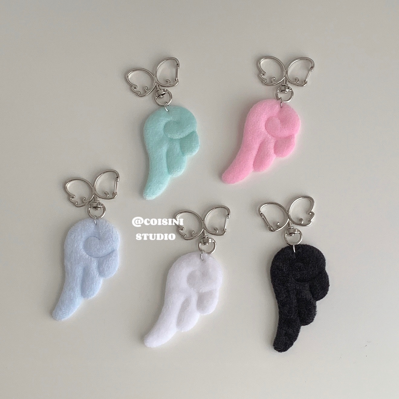 韓系天使翅膀吊飾🪽y2k 包包吊飾 螢光翅膀 鑰匙扣 毛絨吊飾 掛件