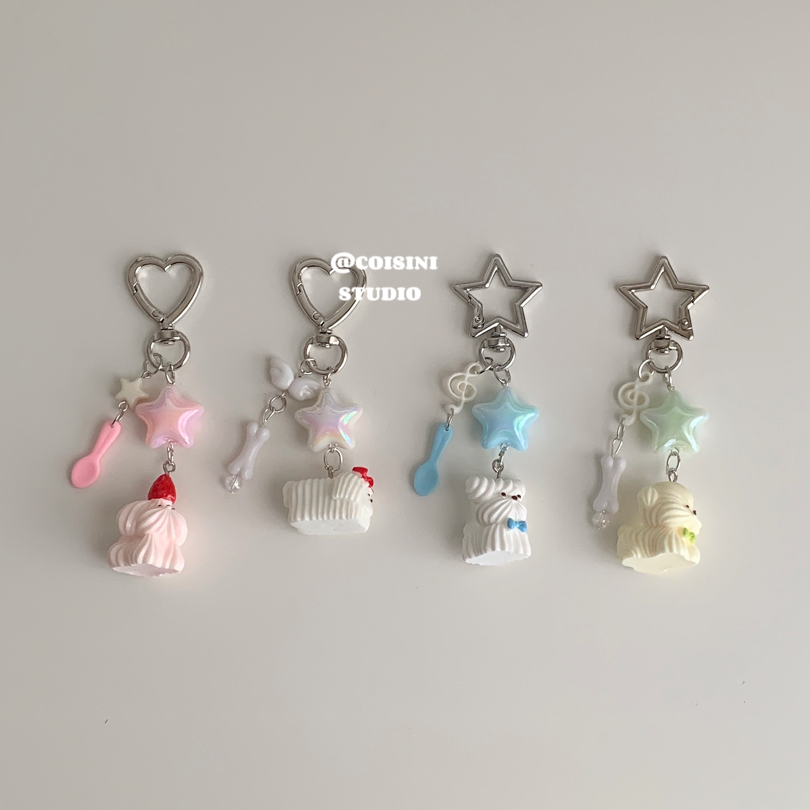 Cream Puppy🐶🩵🦴 奶油蛋糕小狗吊飾