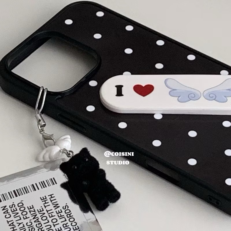 ins韓系天使翅膀貓咪🐈‍⬛ 串珠 手機掛繩 咕本吊飾