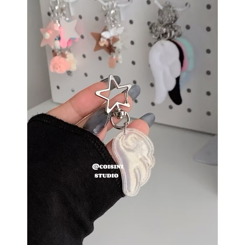 天使細閃翅膀🪽 AirPods 吊飾 鑰匙扣