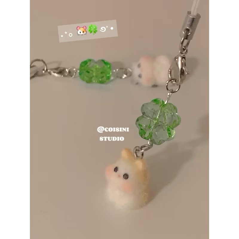 幸運草植絨倉鼠吊飾🐹🍀 掛繩