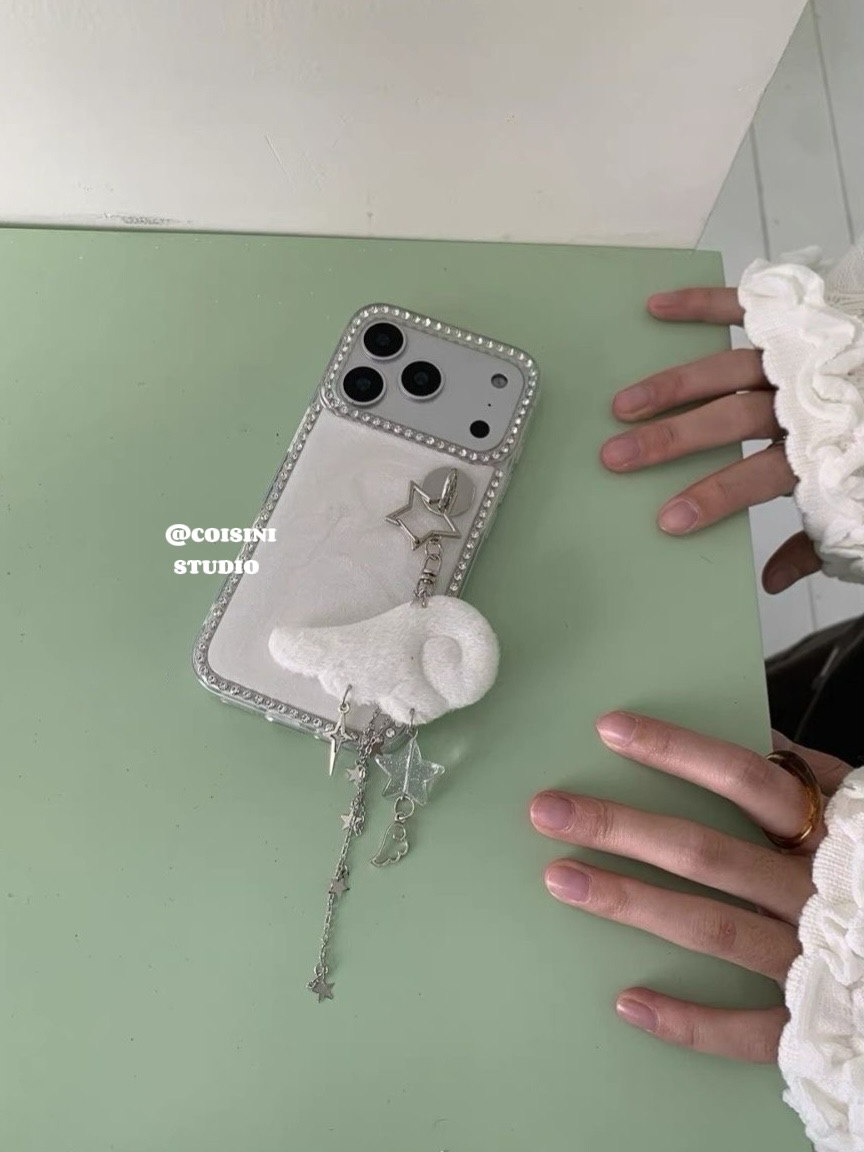 毛絨翅膀垂墜星星吊飾🪽y2k 天使翅膀 包包掛件 鑰匙扣