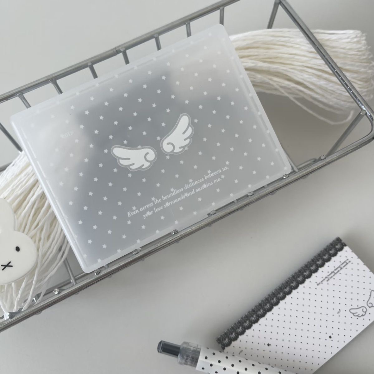 ins波點翅膀磨砂收納盒🪽小卡收納