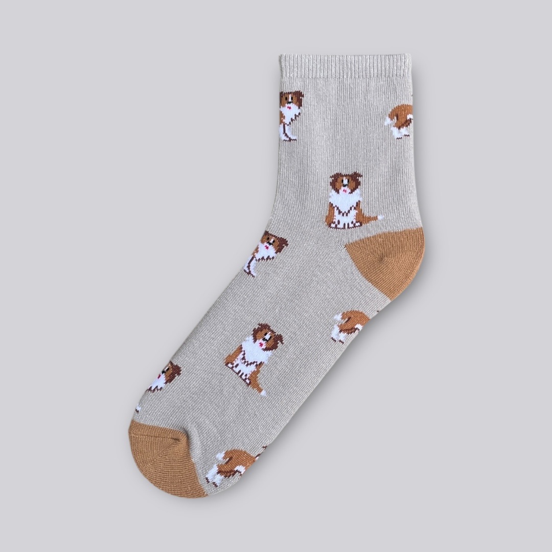 灰色牧羊犬中筒襪