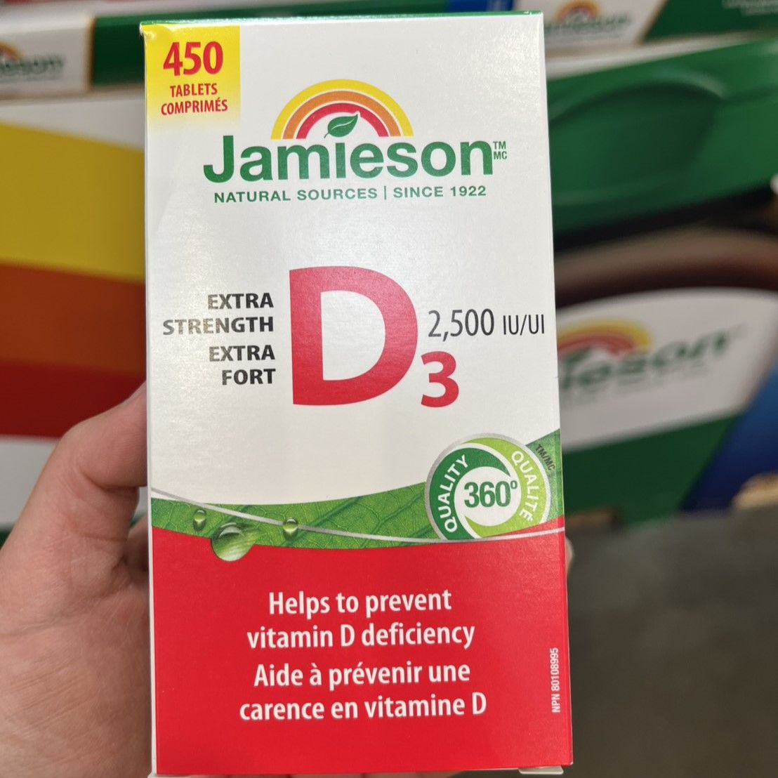 Jamieson D3_ 2500 IU _450 粒