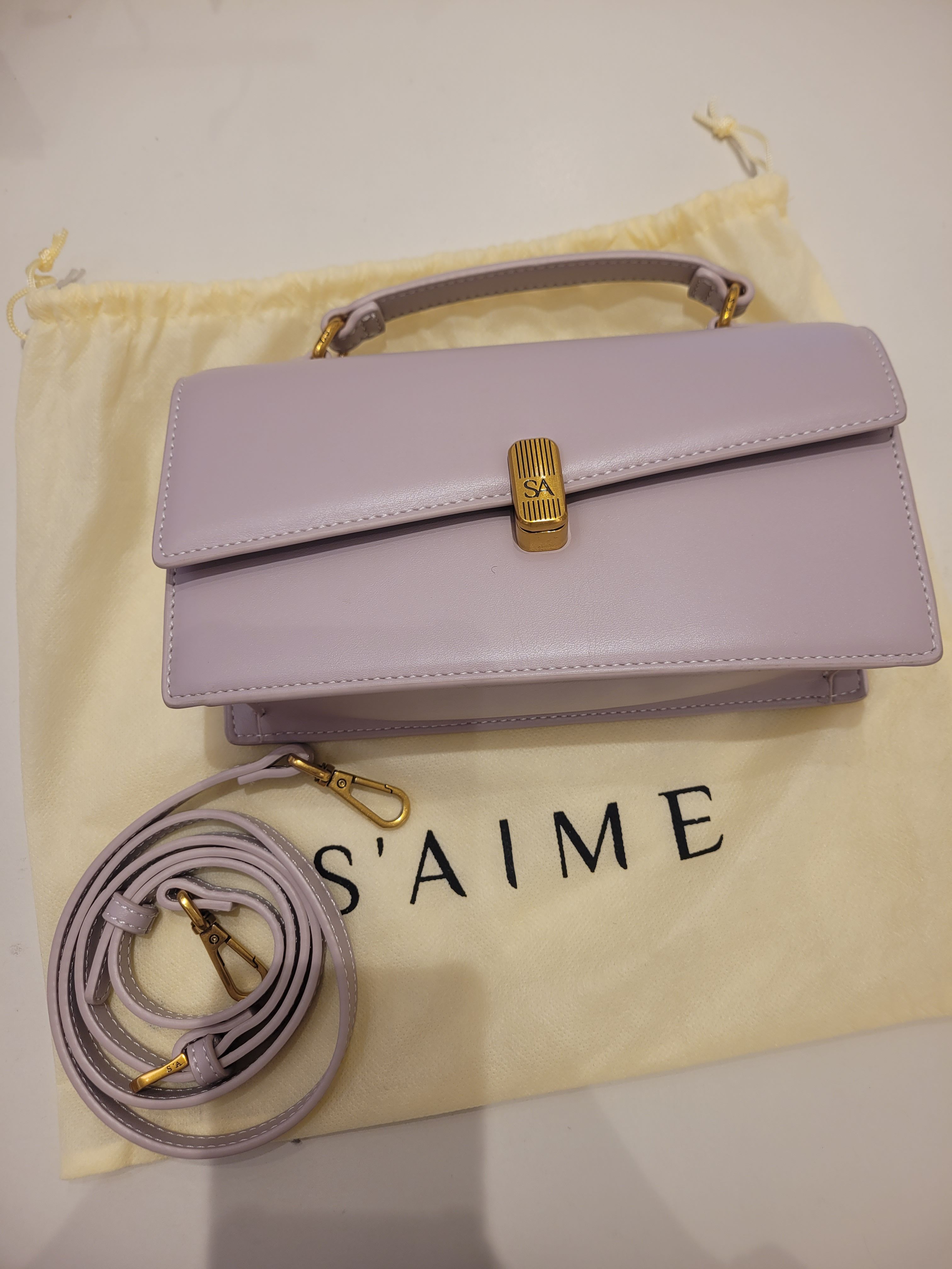 S’AIME 斜切轉鎖手提小方包