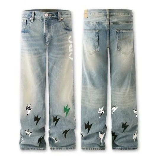 成都限定 熊貓閃電牛仔褲