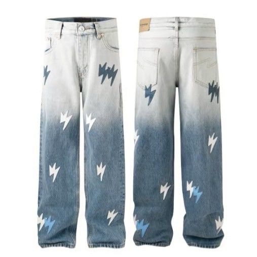 漸層雪山牛仔褲