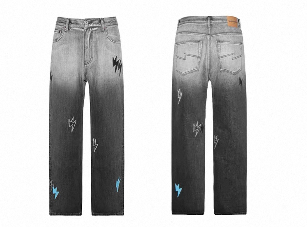 黑白漸變牛仔褲