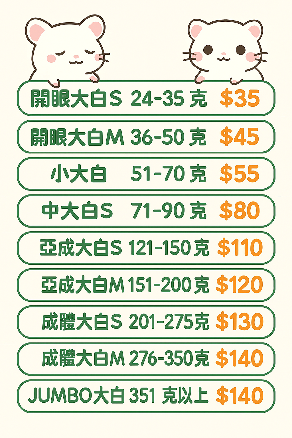 冷凍大白鼠單隻包裝區