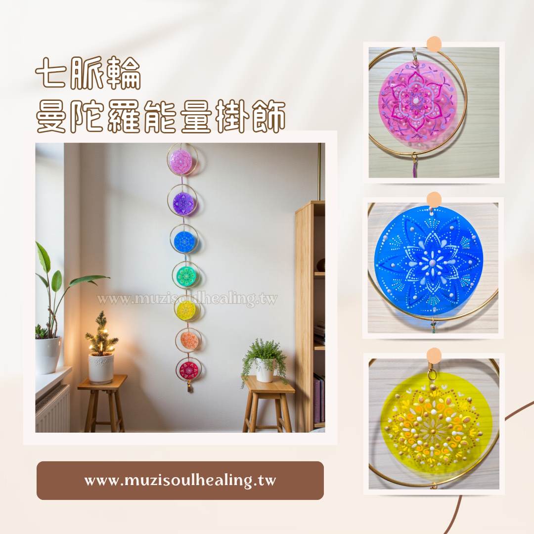 ｜沐癒心靈｜手繪曼陀羅七脈輪能量掛飾