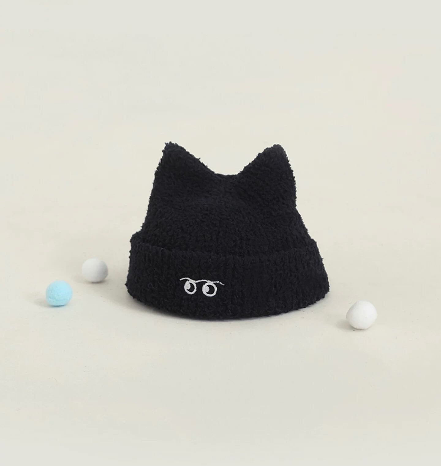 黑貓毛帽