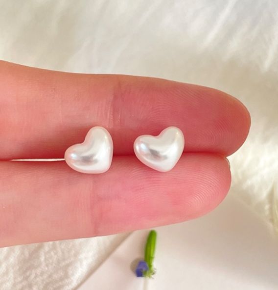 甜漾森語｜韓風愛心耳環 | 925銀