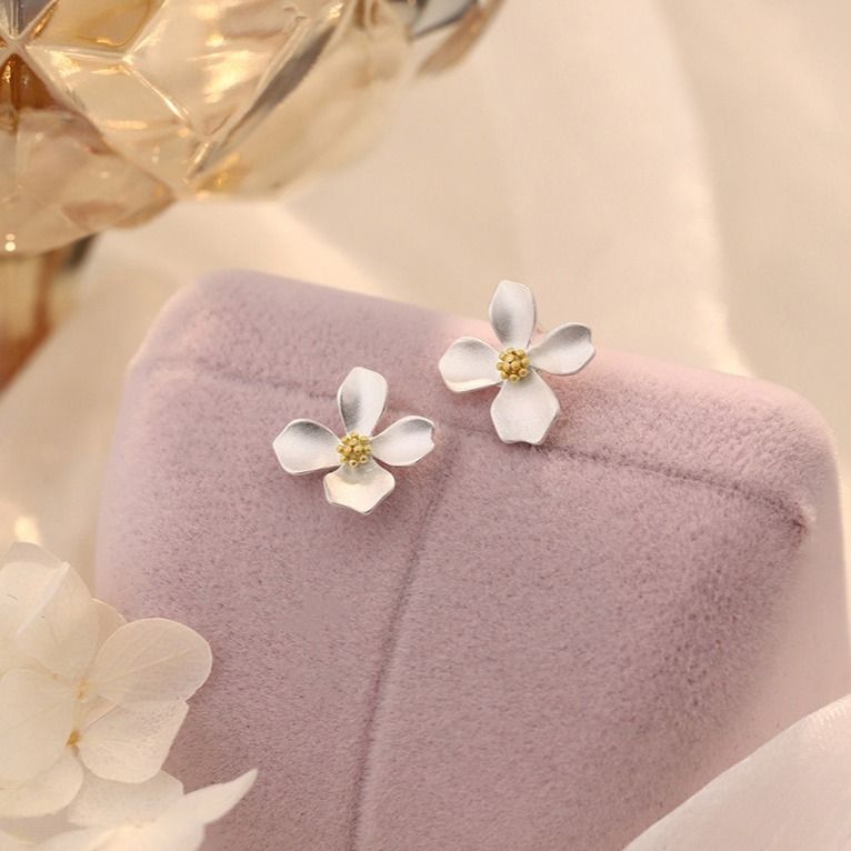 梔子花耳環｜S999足銀氣質輕奢款