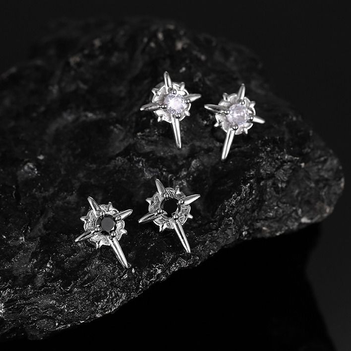 ✦北極星磁吸耳釘｜無耳洞也能戴・十字款／單只・男士街頭風耳飾