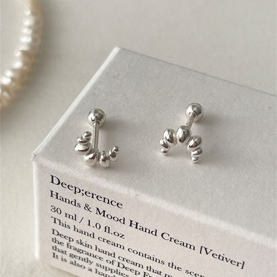 可頌微光・S925 奶油耳環 | 養耳針