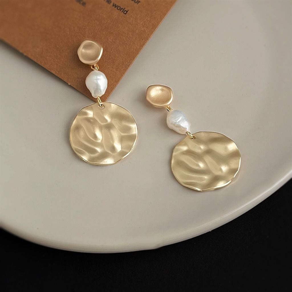 巴洛克造型淡水珍珠耳環｜文藝中古風質感耳飾