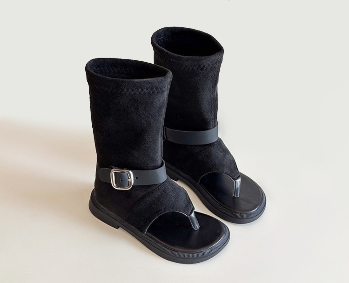 韓版小眾堆堆小涼靴