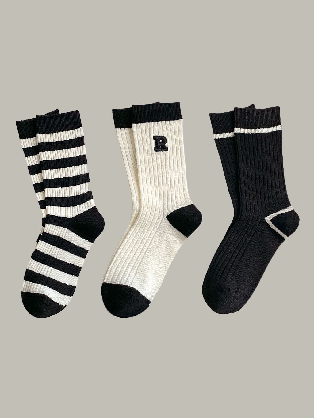 BASIC百搭黑白襪組（韓）
