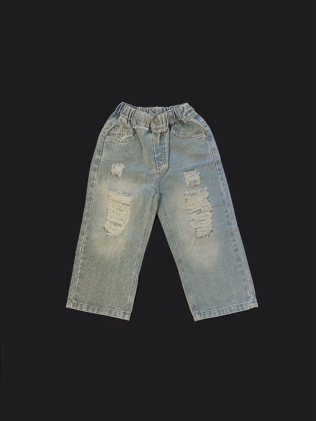 街頭破壞感 刷色牛仔褲