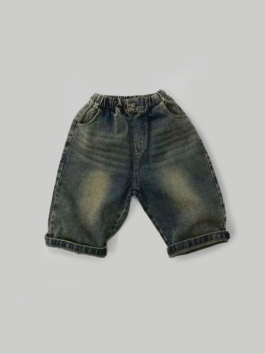 復古暈染刷色牛仔褲