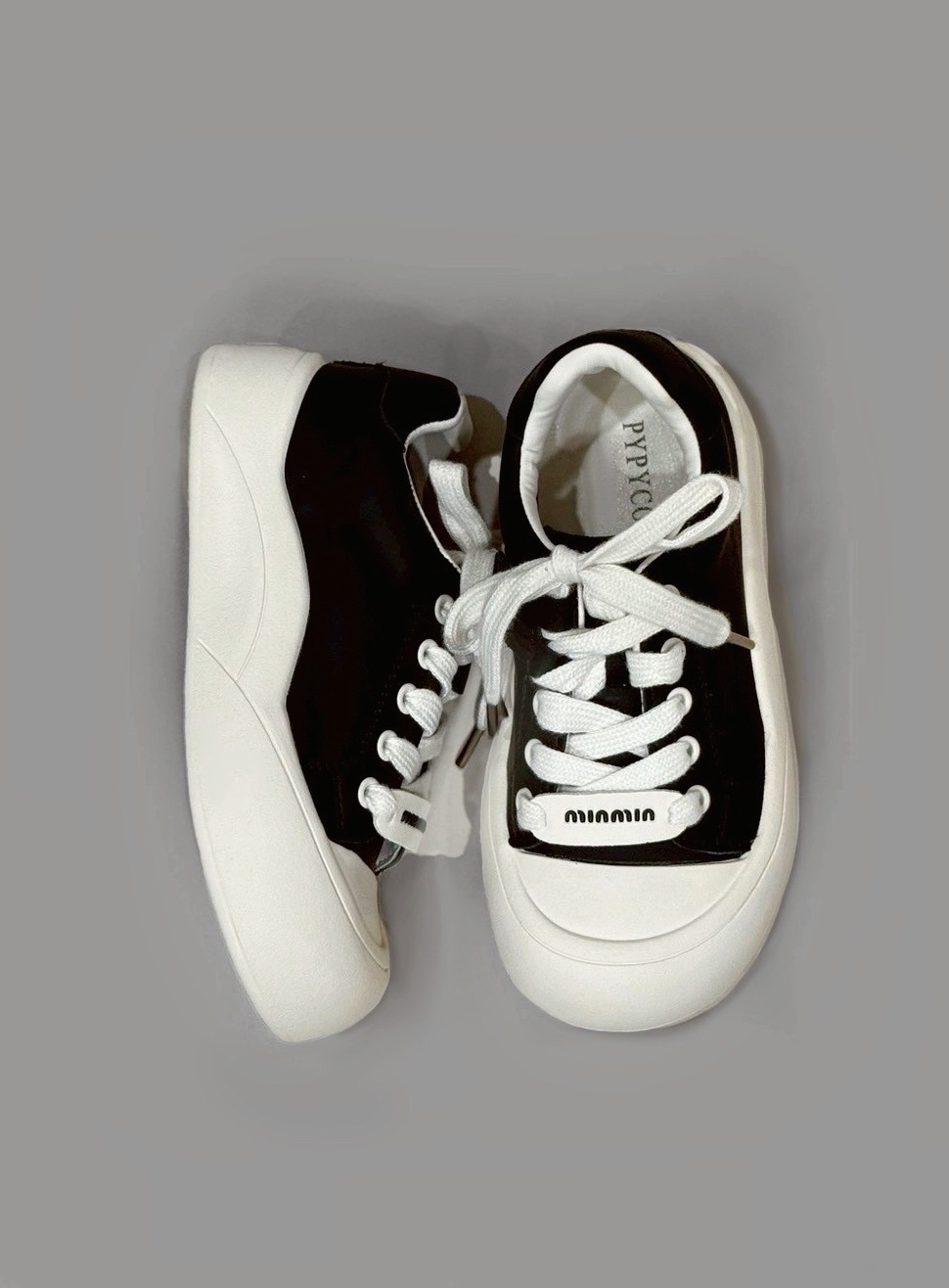 min min 厚底皮革休閒鞋